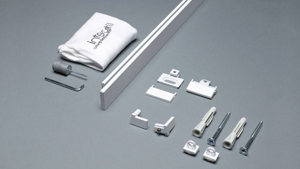 Interstil Helix Gardinenschiene 1-läufig zur Deckenmontage – Zubehör in Weiß