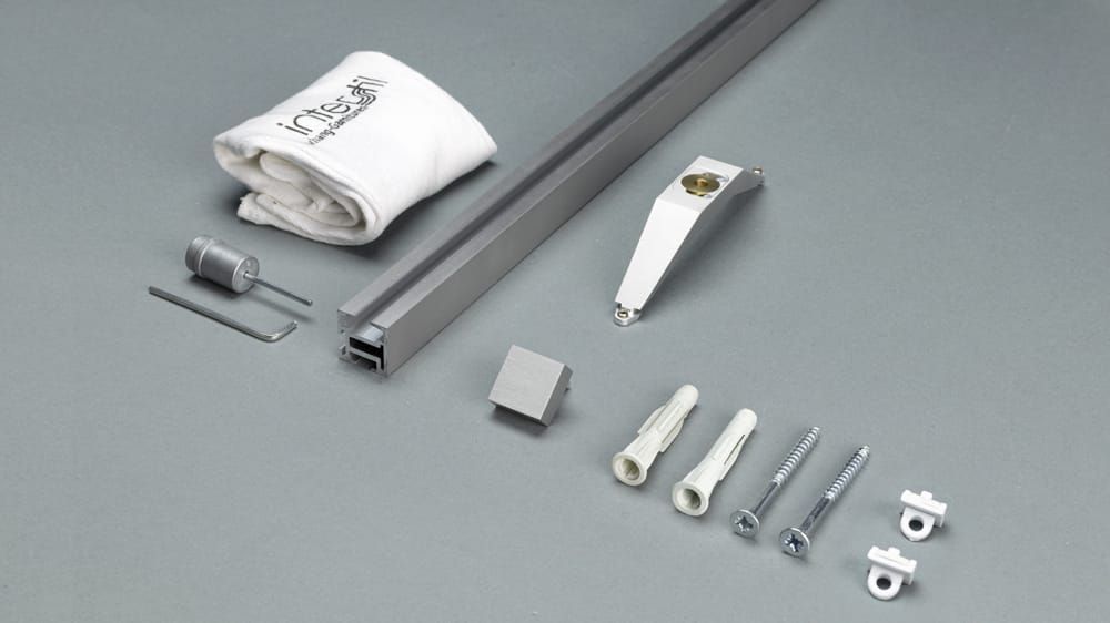 Interstil Quantum 2 1-läufige Deckenschiene auf Maß – Zubehör in Aluminium