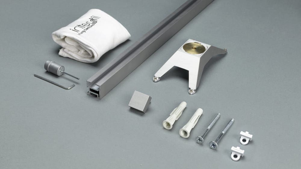 Interstil Quantum 2 2-läufig - Deckenschiene auf Maß – Zubehör in Aluminium