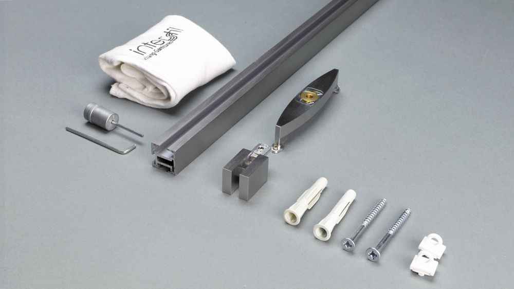 Interstil Votum 2: 1-läufige Vorhangstange zur Deckenmontage – Zubehör in Edelstahl