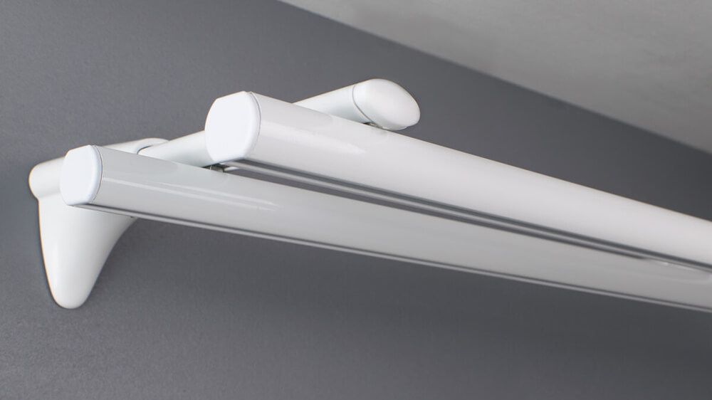 Runde Schleuderschiene Modell 440 mit doppeltem Lauf – mit Vorhang