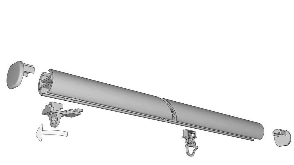 Runde Schleuderschiene Modell 440 mit doppeltem Lauf – Montageanleitung