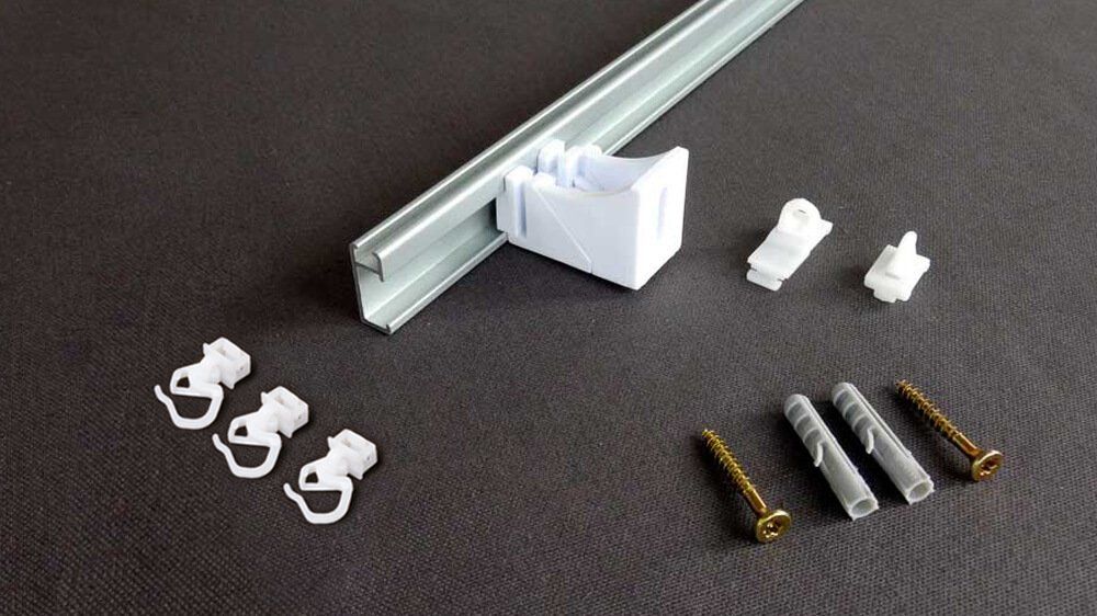 Hochschiene für Gardinen zur Wandmontage Modell 550 – Zubehör in Aluminium