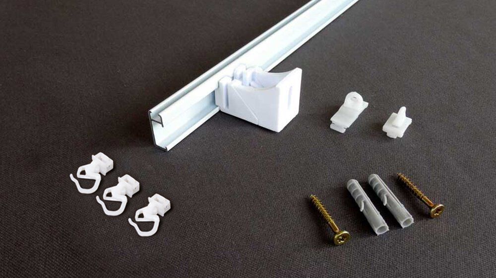 Hochschiene für Gardinen zur Wandmontage Modell 550 – Zubehör in Weiß