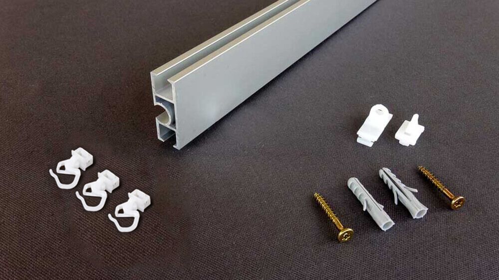 Alugard Modell 700 – Decorschiene mit Wandträger – Zubehör in Aluminium