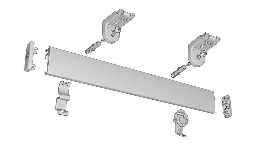 Objektschiene für Vorhänge zur Wandmontage Modell 750 – Montageanleitung