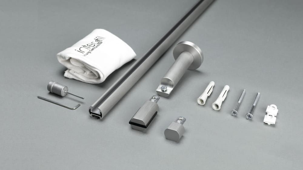 Interstil Duo Gardinenstange 2-läufig zur Wandmontage – Zubehör in Schwarz