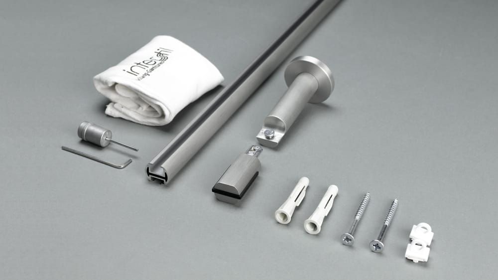 Interstil Duo Innenlauf Gardinenstange zur Wandmontage – Zubehör in Schwarz