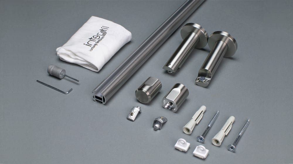 Interstil Luv 3 Vorhangstange Innenlauf Wand auf Maß – Zubehör in Edelstahl