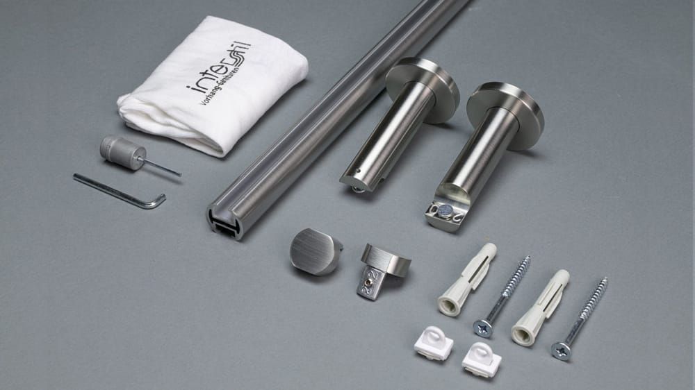 Gardinenstange zur Wandmontage Interstil Metro auf Maß – Zubehör in Edelstahl