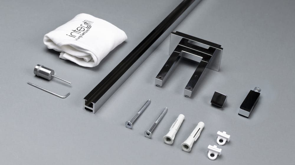 Interstil Phantom 3 - 2 läufige Vorhangstange zur Wandmontage – Zubehör in Chrom