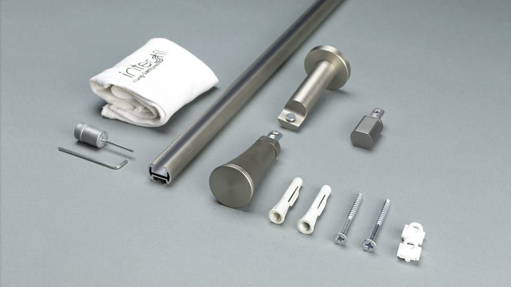 Interstil Quintett 2-läufig zur Wandmontage – Zubehör in Nickel matt