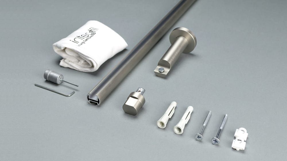 Interstil Xenon zur Wandmontage maßgenau bestellen – Zubehör in Nickel matt