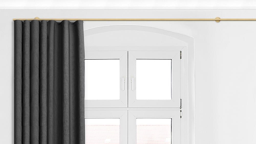 Interstil Sinus.4W kaufen Vorhangstange für Wellenvorhang – mit Vorhang in Messing