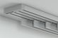 Flächenvorhangschiene mit Schleuderzug 4-läufig – in Aluminium