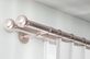 Interstil Golf: 2-Lauf Vorhangstange aus Messing mit Ringen – in Nickel matt