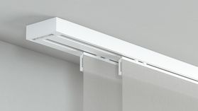 Modell 200 Flächenvorhangschiene mit Schleuderzug 2 läufig – in Weiß