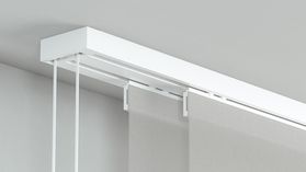 Modell 200 Flächenvorhangschiene mit Schnurzug 2-läufig – in Weiß