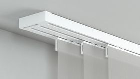 Modell 210 Flächenvorhangschiene mit Schleuderzug 3 läufig – in Weiß