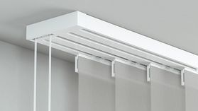 Modell 220 Flächenvorhangschiene mit Schnurzug 4-läufig – in Weiß