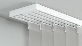 Modell 230 Flächenvorhangschiene mit Schleuderzug 5-läufig – in Weiß