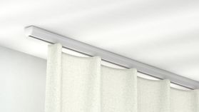 Modell 410 Gardinenschiene aus Aluminium zur Schnellmontage – in Weiß