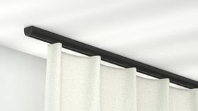 Modell 410.1 Vorhangschiene in Schwarz für den Objektbereich – in Schwarz