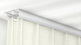 Modell 465 Schleuderschiene zum Aufschrauben mit Blende – in Weiß