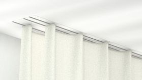 Modell 581 2-läufige Einputzschiene für Verdunkelungsvorhänge – in Weiß