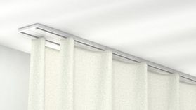 Modell 874 2-läufige Gardinenschiene zum Aufschrauben – in Weiß