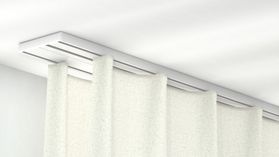 Modell 881 2-läufige Gardinenschiene mit Überlauf – in Weiß