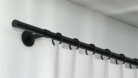 Interstil Basis Vorhangstange mit Ringen – in Schwarz