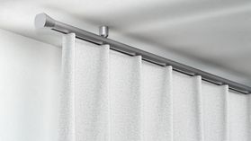 Interstil Corpus 16: Runde Vorhangstange mit Innenlauf und Endkappe Diplom – in Aluminium