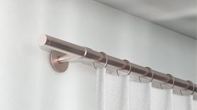 Interstil Cup Gardinenstange 1-läufig mit passenden Trägern und Ringen – in Nickel matt