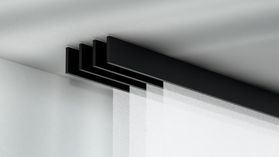 Interstil F1 Schiebegardinenschiene Decke 4-läufig – in Schwarz