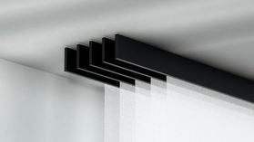 Interstil F1 Schiebevorhangschiene Decke 5-läufig – in Schwarz