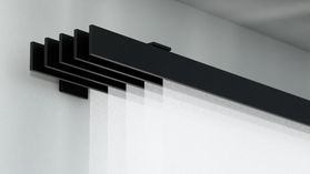 Interstil F1 Flächenvorhangschiene 5 läufig Wand – in Schwarz