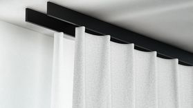 Interstil Helix Gardinenschiene 2-läufig inklusive Zubehör – in Schwarz
