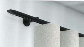 Interstil Log 3 1 läufige Vorhangstange zur Wandmontage – in Schwarz