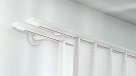 Interstil Log 3 2-läufige Vorhangstange zur Wandmontage – in Weiß