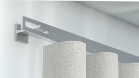 Interstil Longframe - Gardinenschiene Innenlauf auf Maß für Wellenvorhänge – in Aluminium