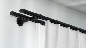 Interstil Metro 2-läufig mit passenden Trägern und Gleitern – in Schwarz