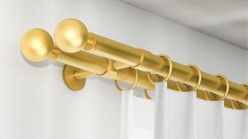 Interstil Palace zweiläufige Vorhangstange mit Ringen – in Messing