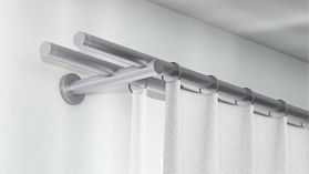 Interstil Sojus: Doppelte Gardinenstange mit Ringen – in Edelstahl