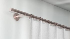 Interstil Solo Gardinenstange mit passenden Trägern und Ringen – in Nickel matt