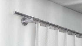 Interstil Torero einläufige Vorhangstange zur Wandmontage – in Edelstahl