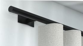 Interstil W3.1 Gardinenstange einläufig inklusive Zubehör – in Schwarz